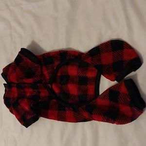 LuvGear Buffalo Plaid Fleece Dog Sweater - size M